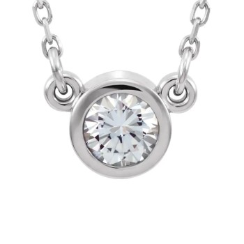 Imitation Diamond Necklace / Sterling Silver