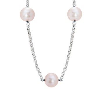 Sterling Silver Pearl Tin Cup Necklace