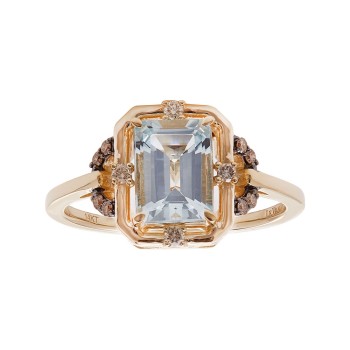 Le Vian 14kt Honey Gold Aquamarine & Diamond Ring