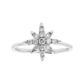 EFFY Sterling Silver Star 0.23ctw Diamond Ring